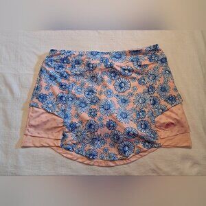 Turtles & Tees girls size XL or 14/16 skirt with modesty shorts, peach & blue